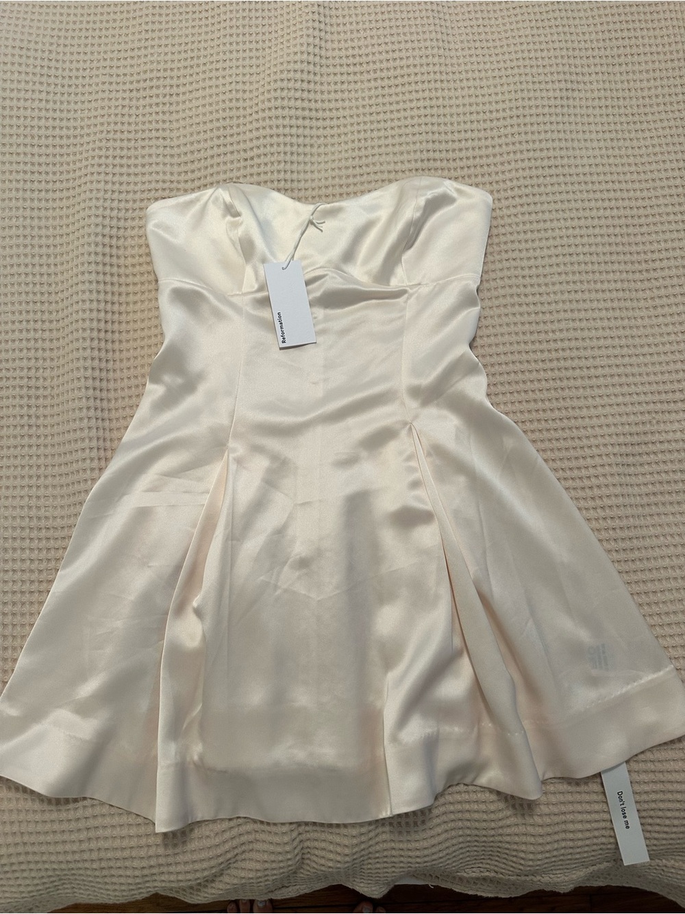 Reformation Satin Ivory Dress